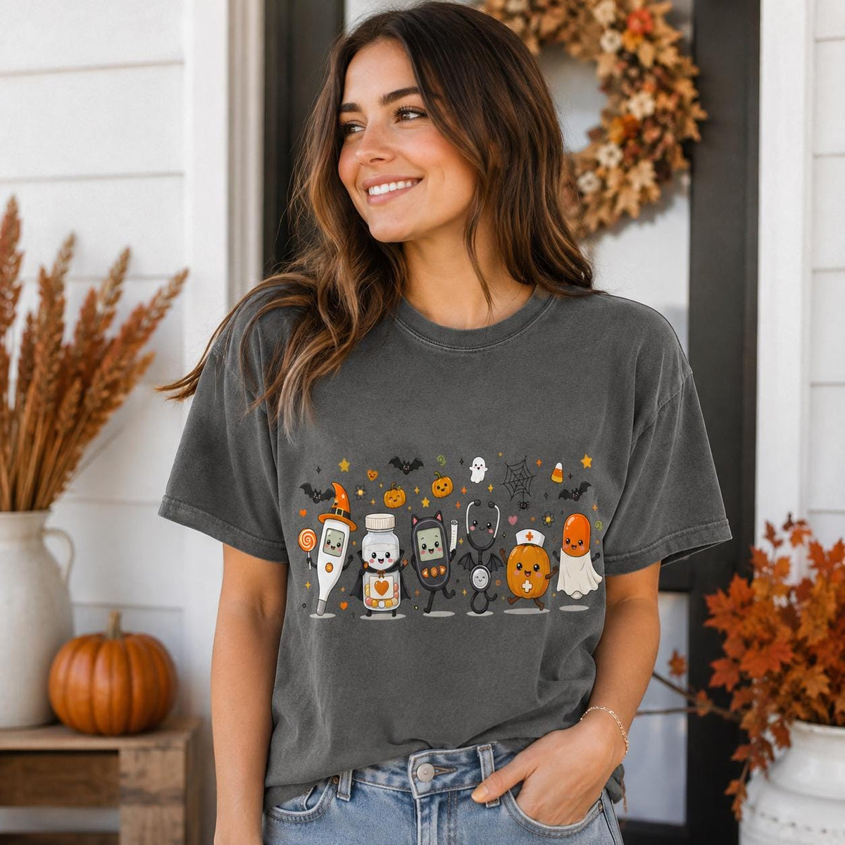 Halloween Nurse Tee, Comfort Colors Shirt, Spooky Nurse Shirt, Medical1 image 1