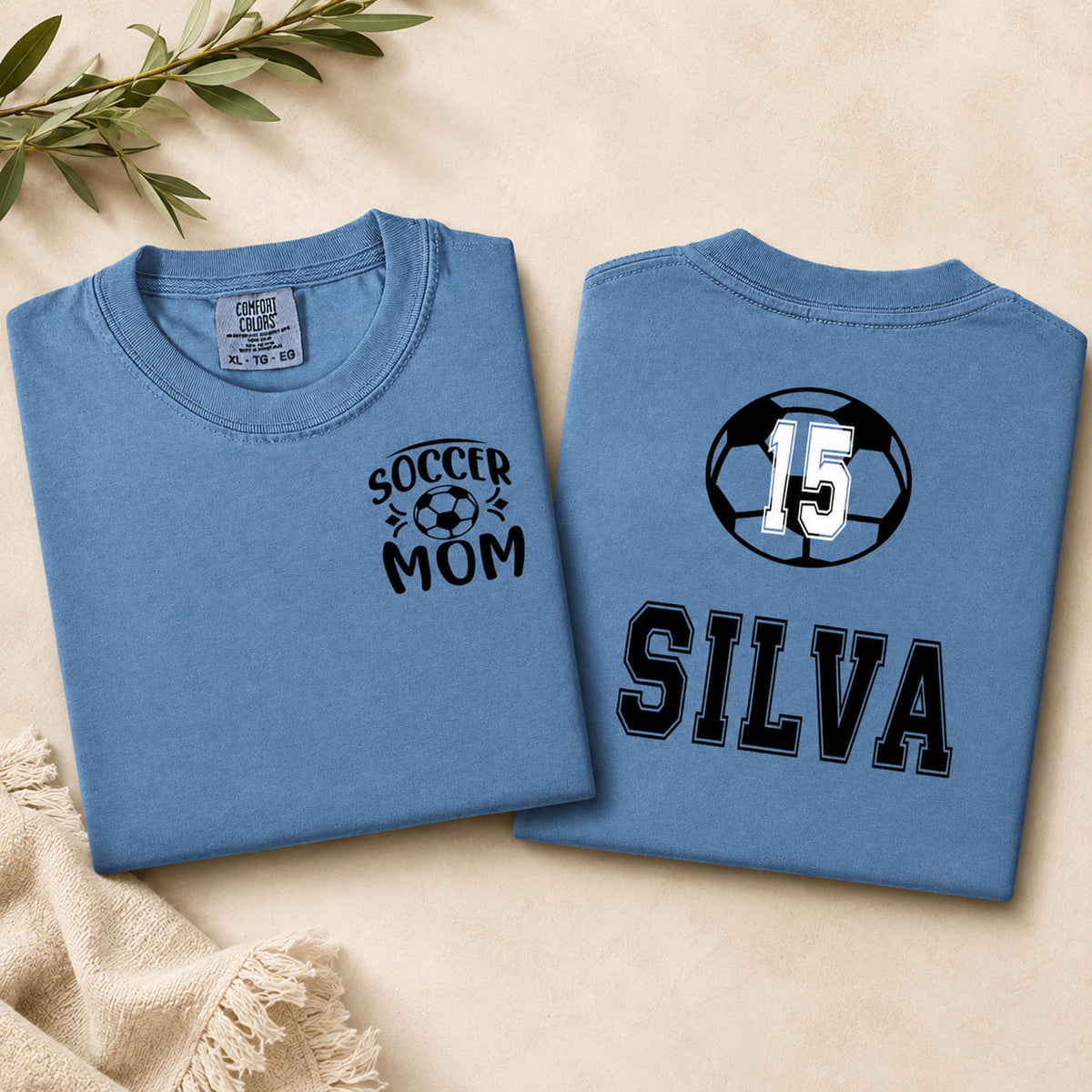 Soccer Mom Shirt, Personalized Soccer Number Tee, Custom Soccer Gift, Soccer Mam image 0