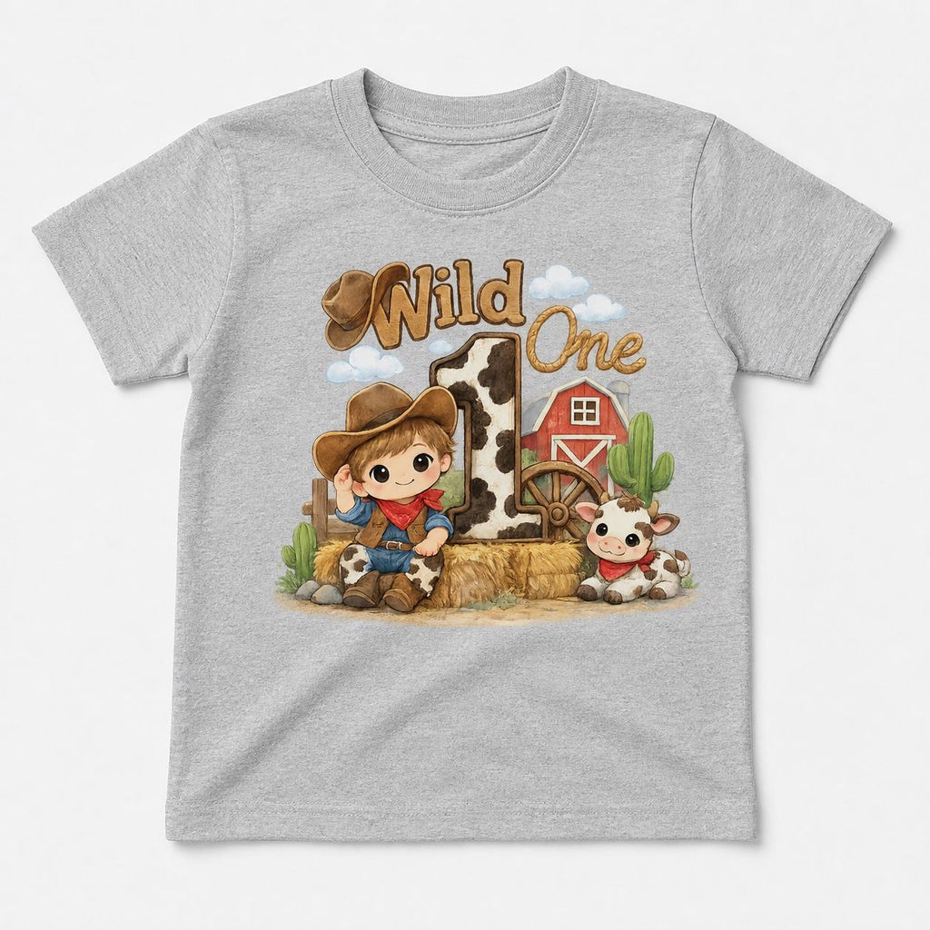 Wild One Cowboy First Birthday Bodysuit, Western Baby Boy 1st Birthday Outfit, F image 3