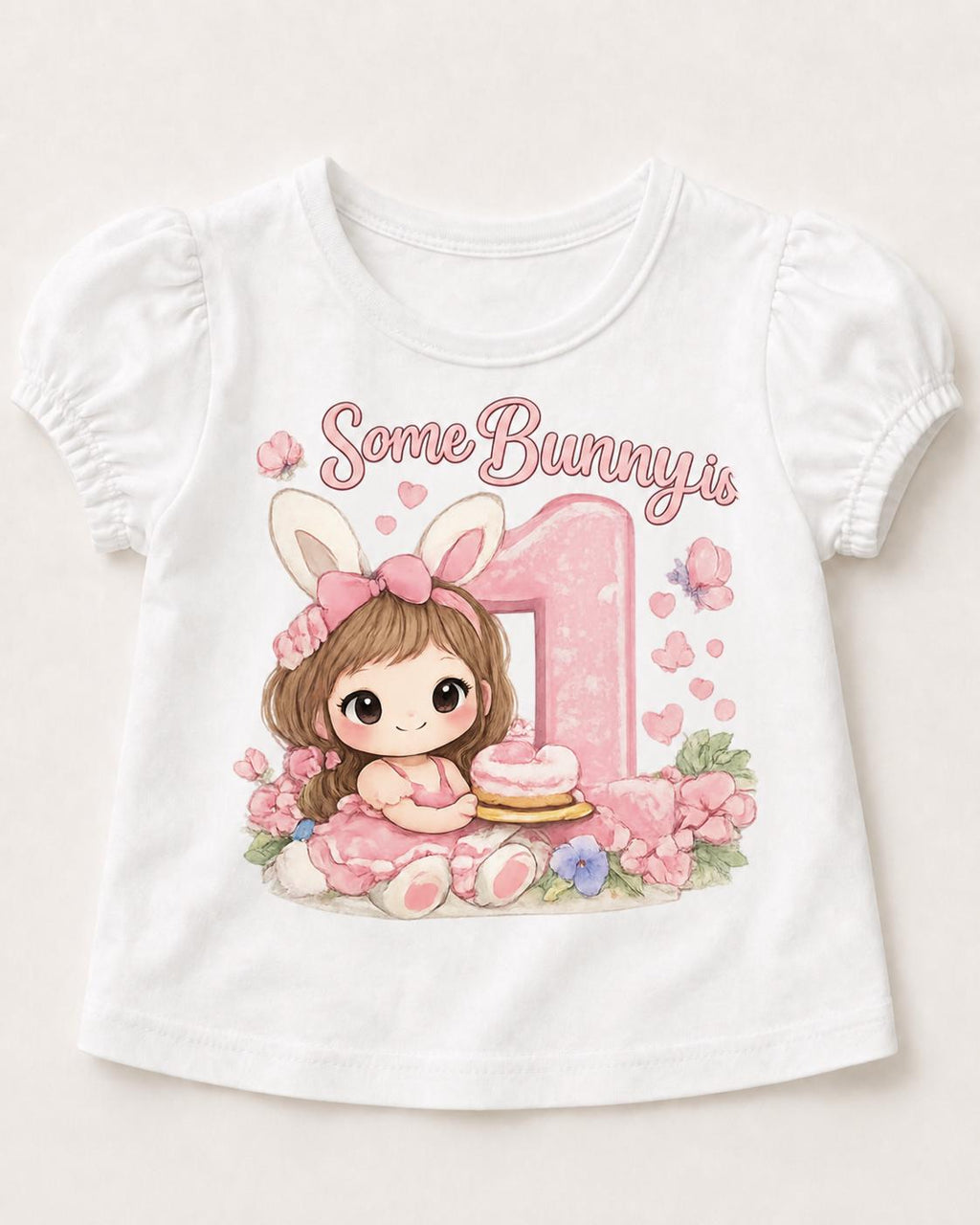 Some Bunny Is One Bodysuit, Baby Girl 1st Birthday Outfit, Bunny First Birthday  image 3