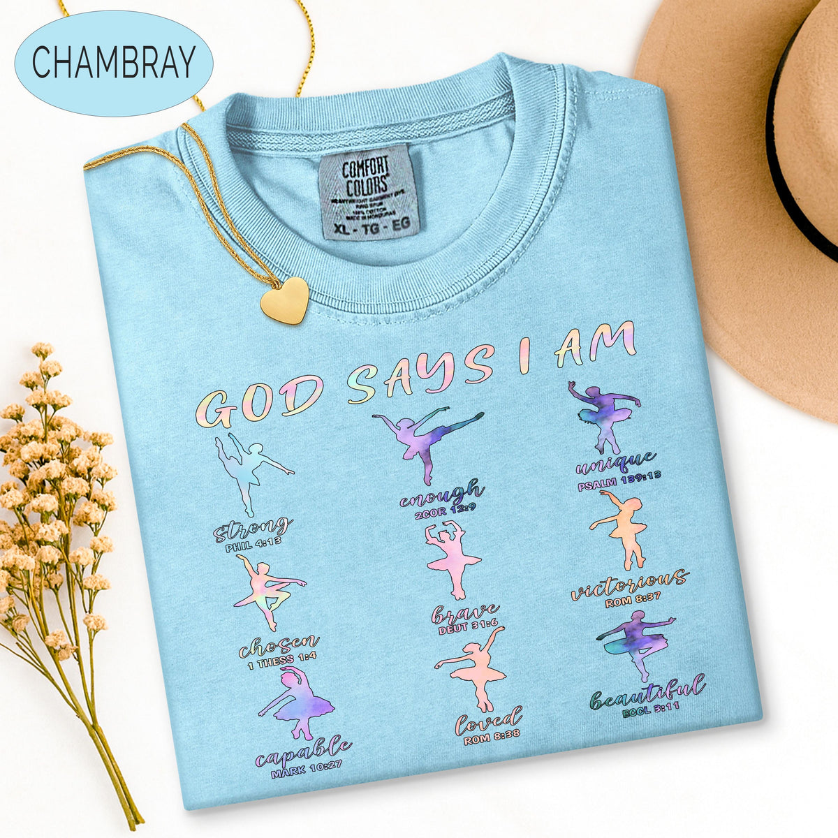Christian Ballet Tee, God Says I Am Shirt, Ballerina Dance Shirt, Bible Verse Te image 11