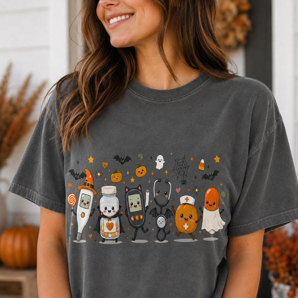 Halloween Nurse Tee, Comfort Colors Shirt, Spooky Nurse Shirt, Medical1 image 0
