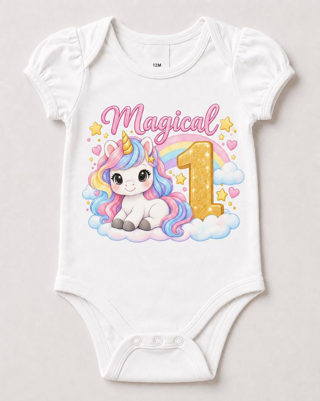 Magical 1st Birthday Shirt, Unicorn Birthday Girl Tee, Rainbow First Birthday Ou image 5