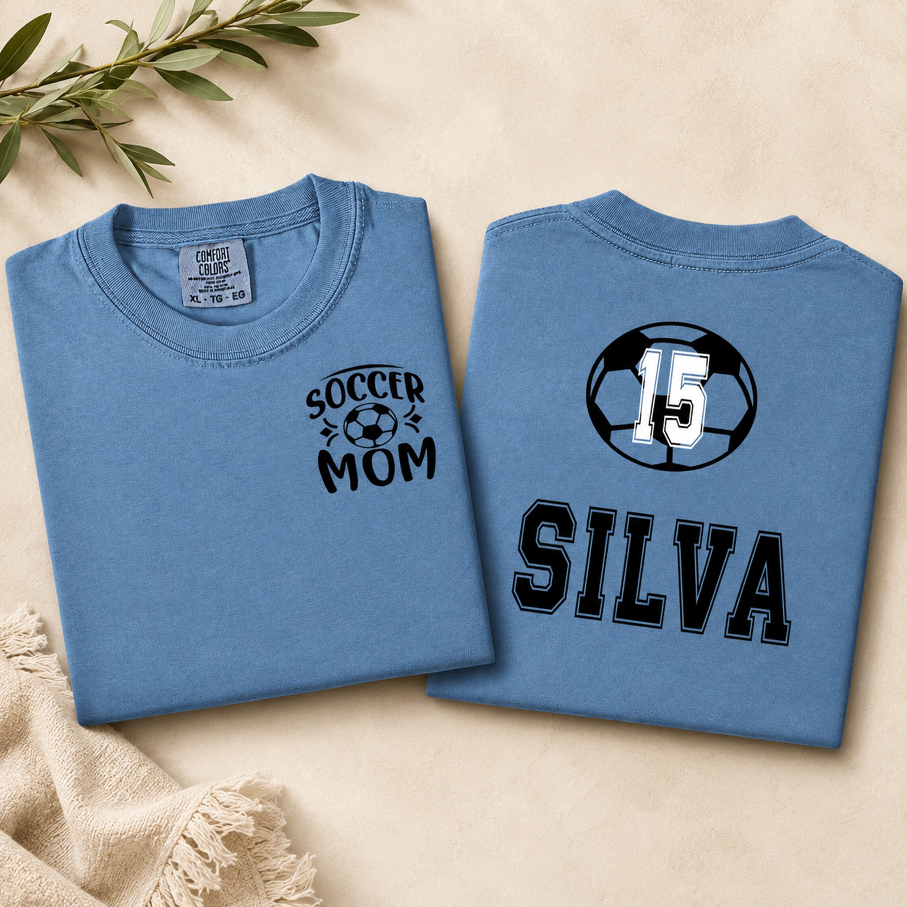 Soccer Mom Shirt, Personalized Soccer Number Tee, Custom Soccer Gift, Soccer Mama Tee, Team Fan Shirt, Soccer Life