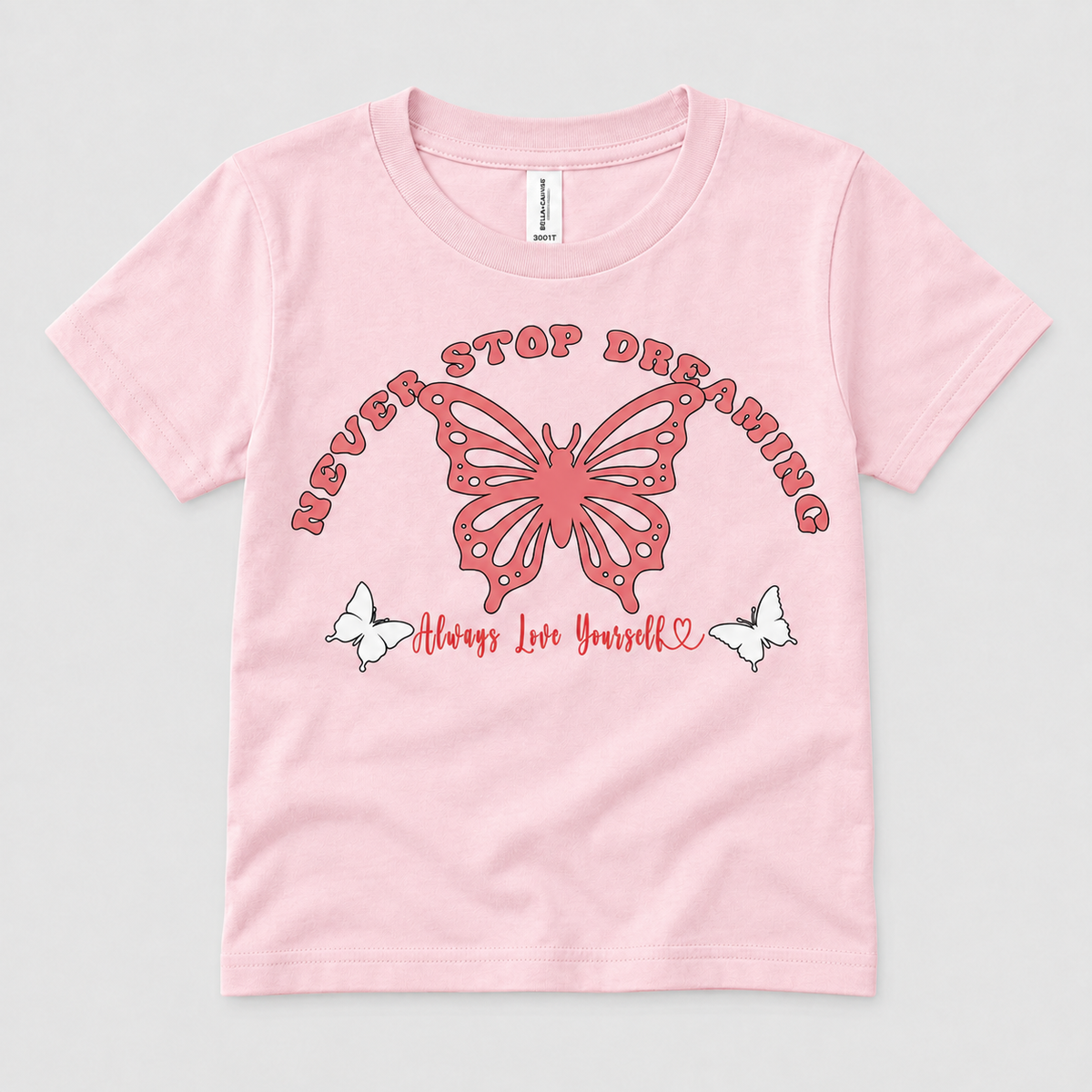 Never Stop Dreaming Butterfly Shirt for Girls and Women Dreamy Butterfly Graphic