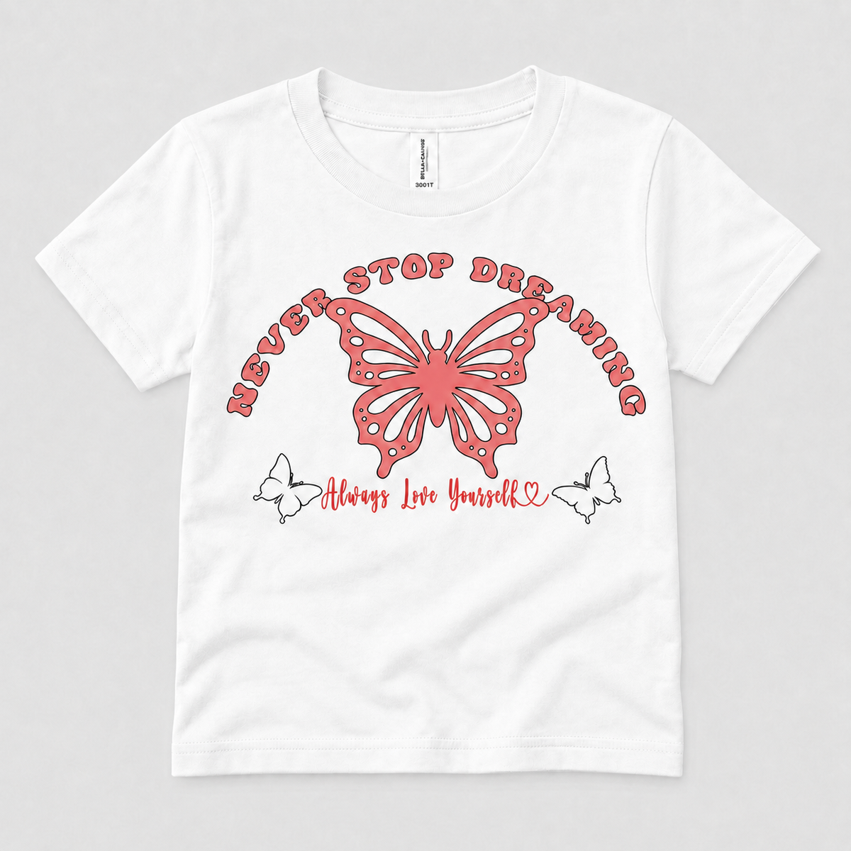 Never Stop Dreaming Butterfly Shirt for Girls and Women Dreamy Butterfly Graphic