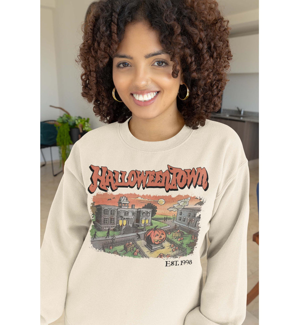 Halloweentown Est 1998 Retro Sweatshirt | Halloweentown University Fall Apparel image 1