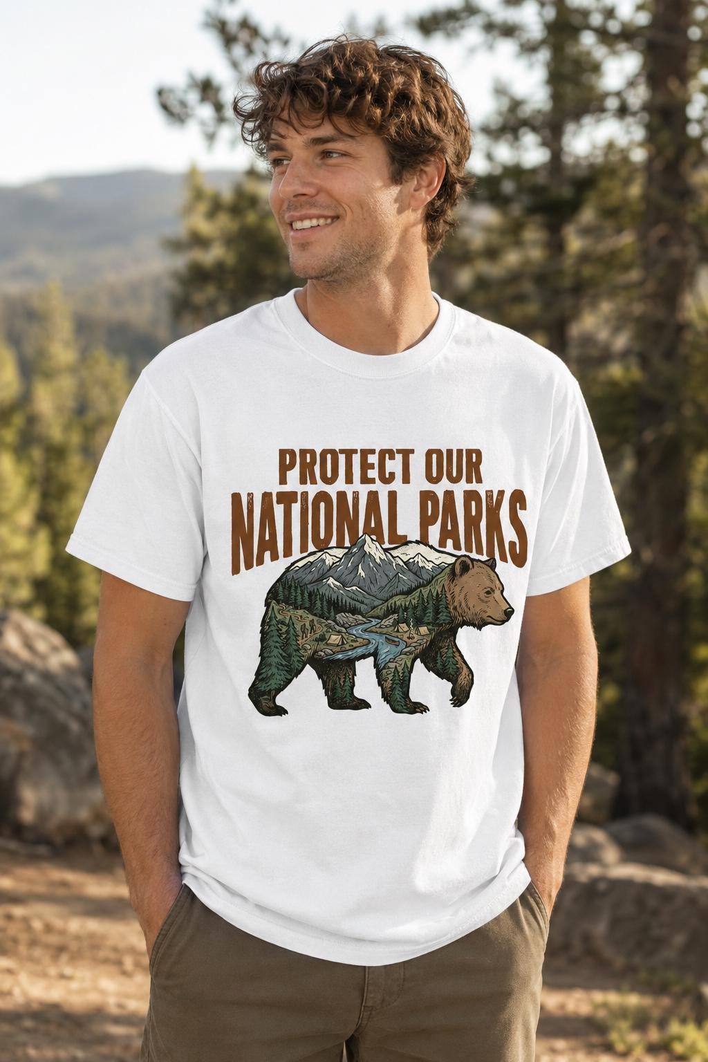 National Parks Bear Shirt, Comfort Colors Wildlife Tee, Vintage Wildlife Nature  image 2