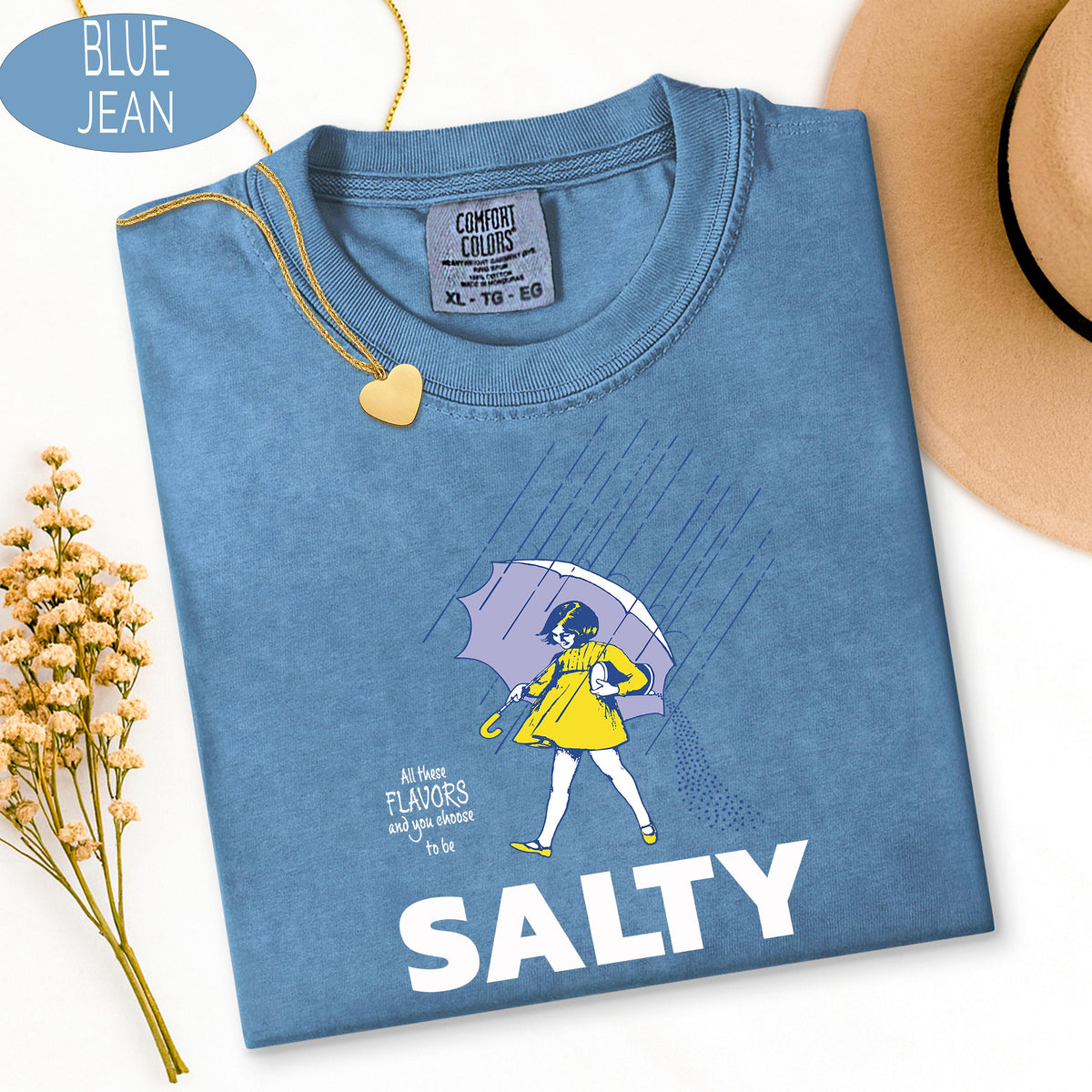 Salty Girl Shirt Comfort Colors® Vintage Style Tee, Summer Graphic Tee, Trendy C image 2