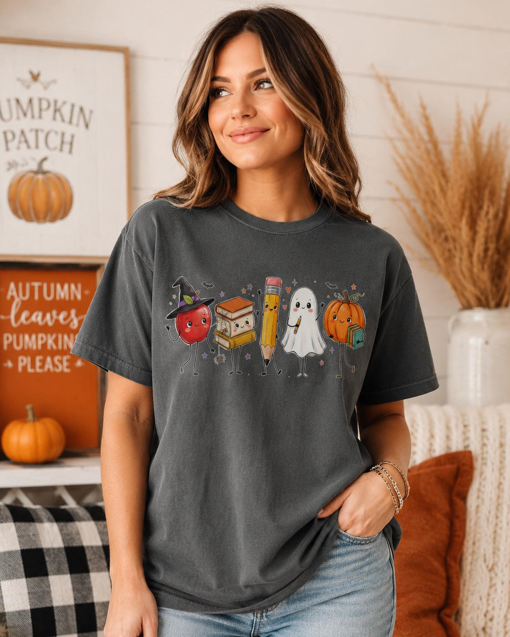 Teacher Halloween Shirt, Teacher Shirt, Spooky School Graphic Tee, Fall , Ghost  image 1