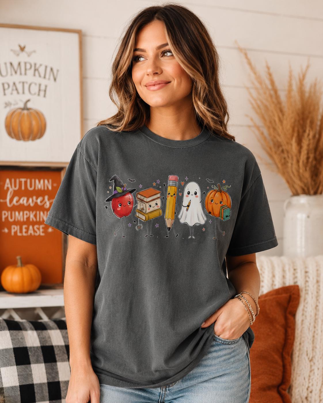 Teacher Halloween Shirt, Teacher Shirt, Spooky School Graphic Tee, Fall , Ghost  image 1