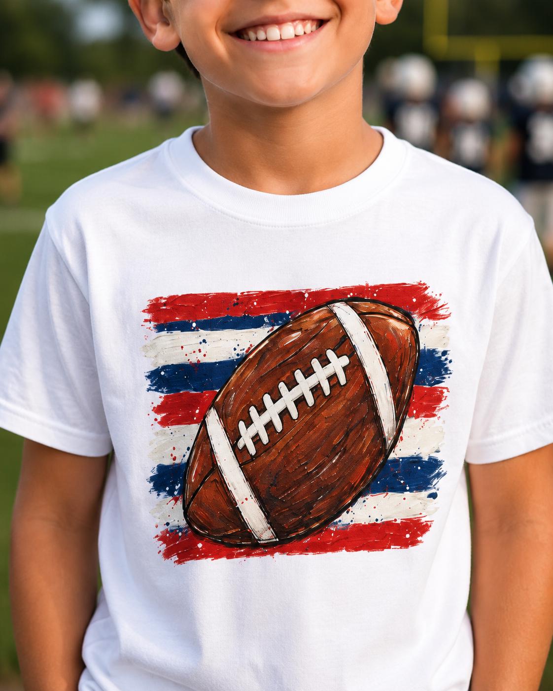 Football Shirt Game Day Tee, Distressed Sports Graphic, Kids Football Tee, Adult image 0