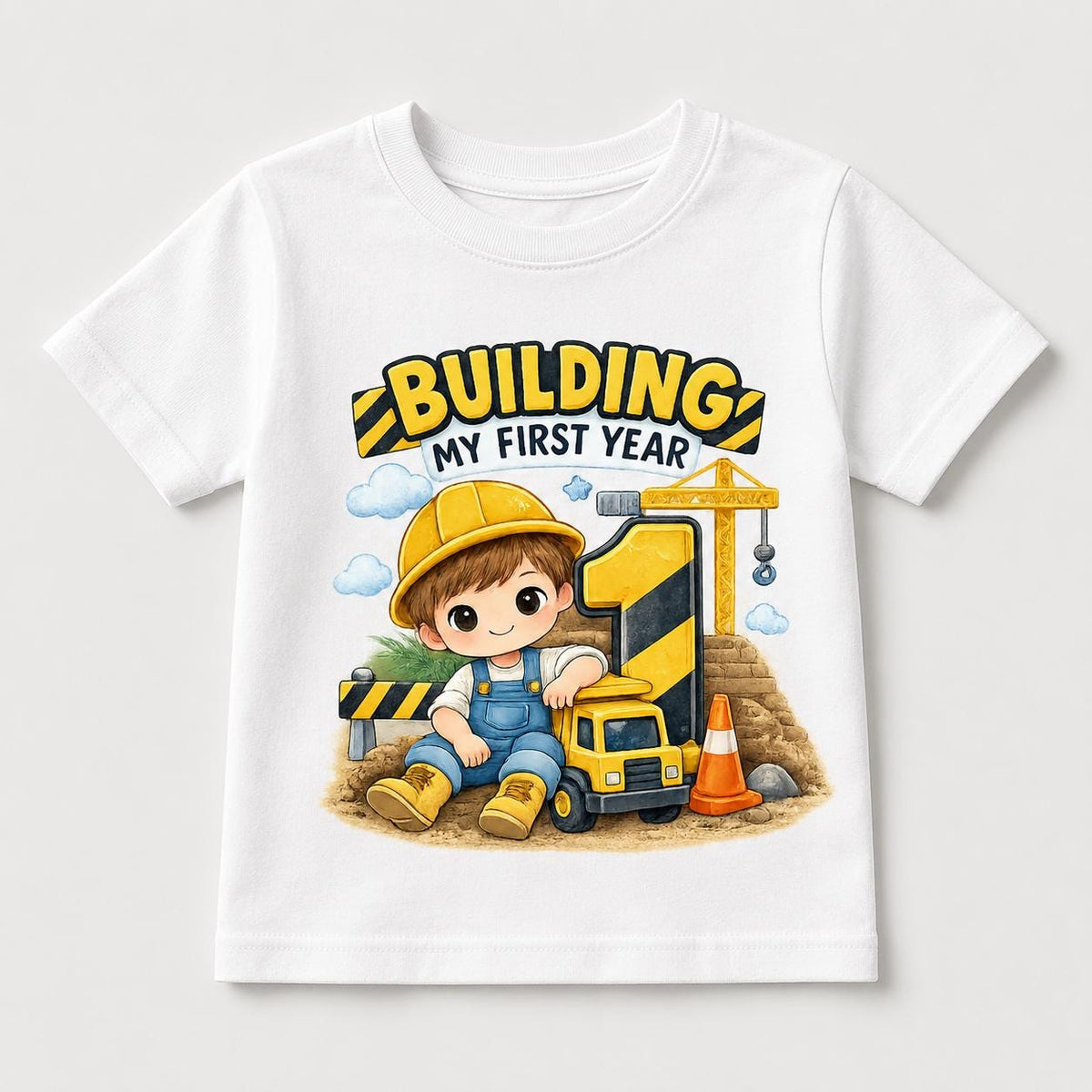 Construction 1st Birthday Shirt, Building My First Year Toddler Boy Tee, Dump Tr image 3