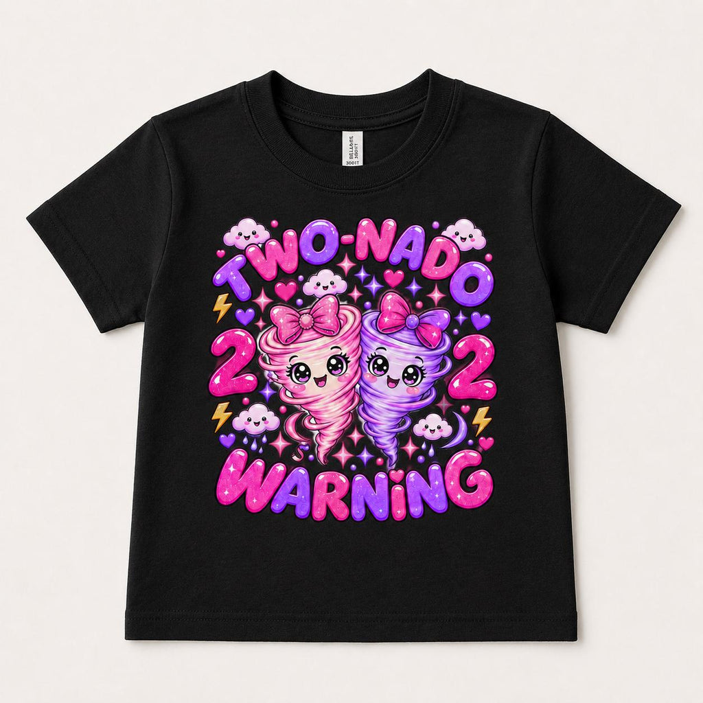 2nd Birthday Shirt, Two Nado Girl Birthday Tee, Tornado Birthday Outfit, Cute Tw image 2