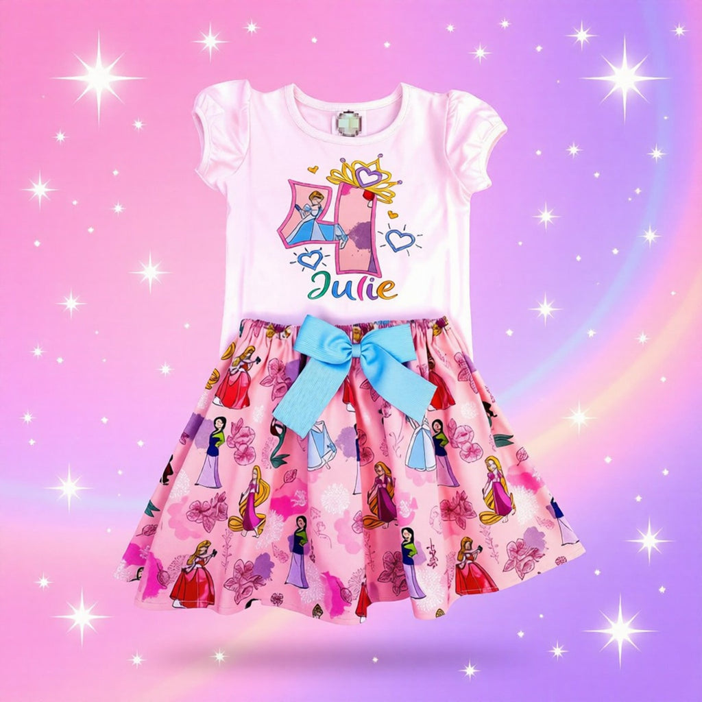Personalized Princess Birthday outfit | Custom Name Toddler Girl Outfit