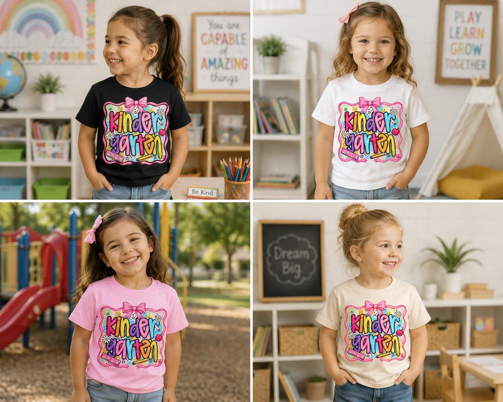 Kindergarten Shirt, First Day of School Tee, Back to School Shirt, Girls School  image 1