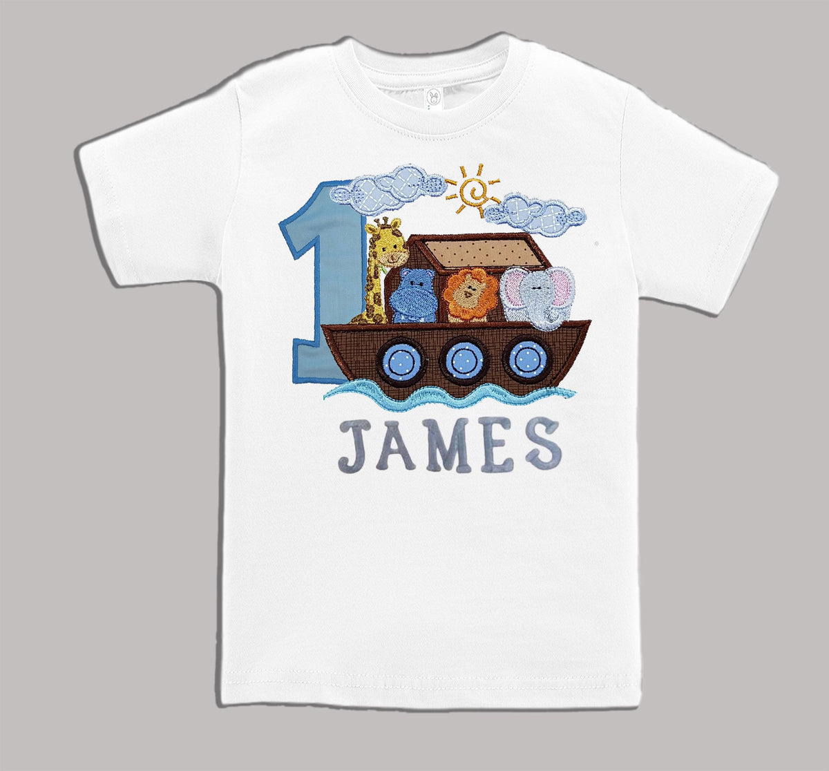 Noah's ark shirt, Personalized Boys Noah's Ark Shirt - Embroider Noah's Shirt -  image 2