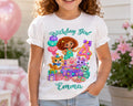 Birthday Girl Shirt, Personalized Cat Birthday Tee, Custom Name Age Party Shirt, image 0