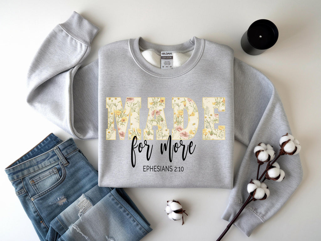 Christian Sweatshirt Made for More, Bible Verse Shirt, Jesus Christmas Gift for  image 8