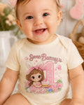 Some Bunny Is One Bodysuit, Baby Girl 1st Birthday Outfit, Bunny First Birthday  image 0