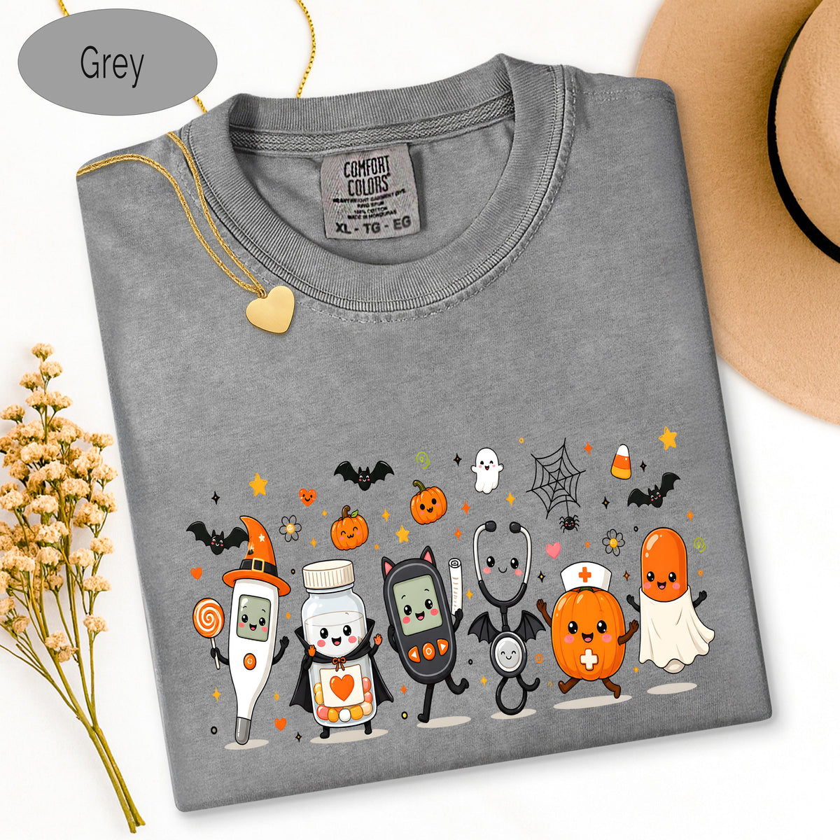 Halloween Nurse Tee, Comfort Colors Shirt, Spooky Nurse Shirt, Medical1 image 4