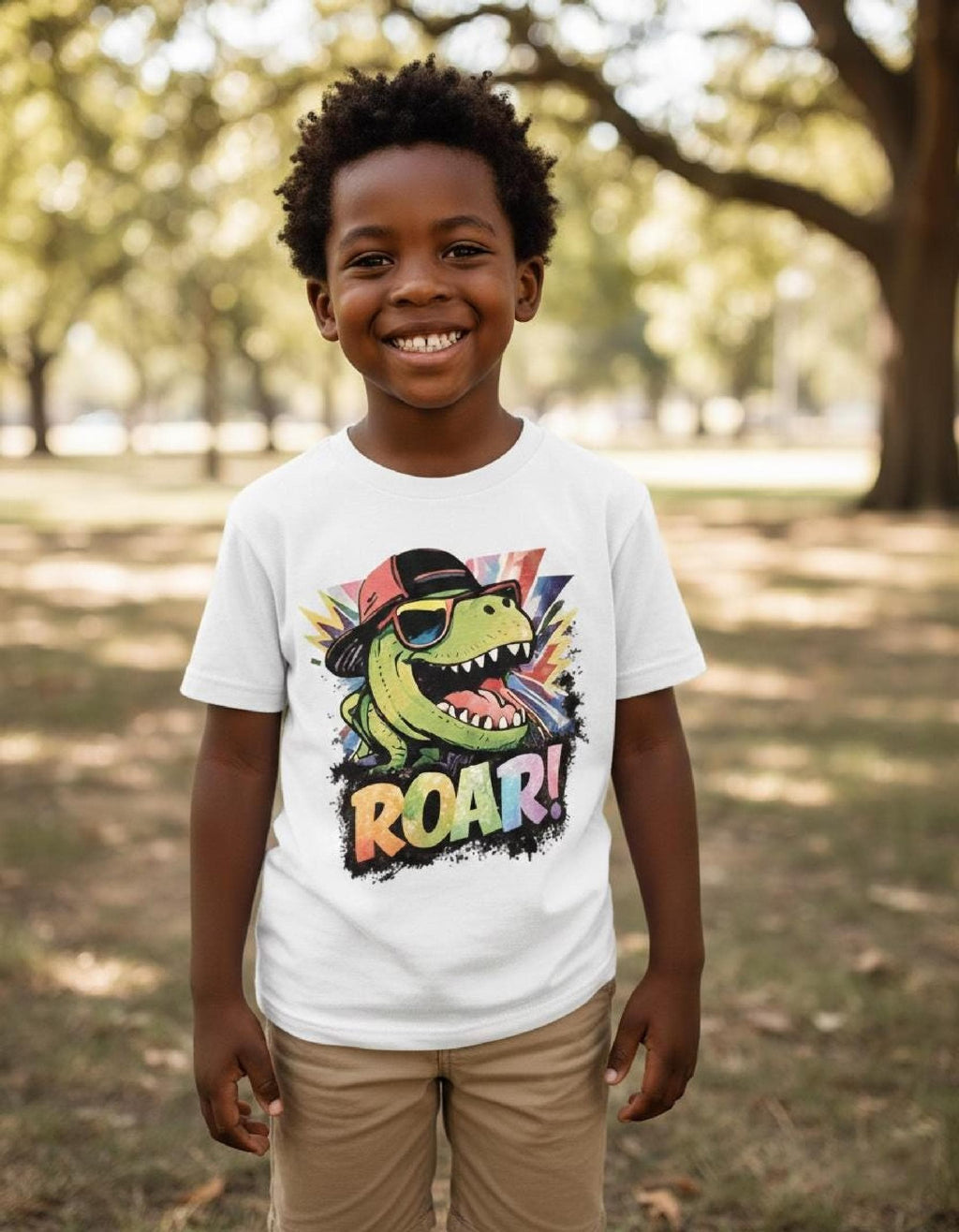 Cool T-Rex Toddler Shirt with Sunglasses | Retro Style Dinosaur Graphic Tee for  image 3