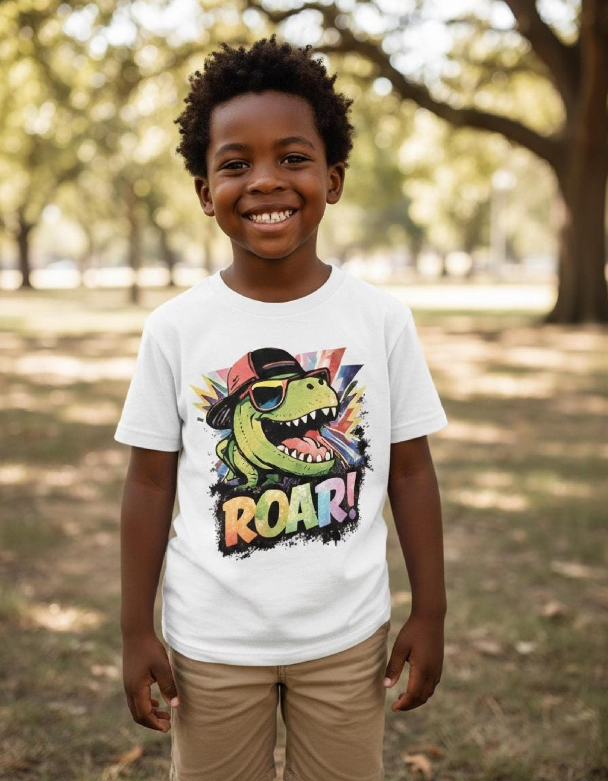 Cool T-Rex Toddler Shirt with Sunglasses | Retro Style Dinosaur Graphic Tee for  image 3