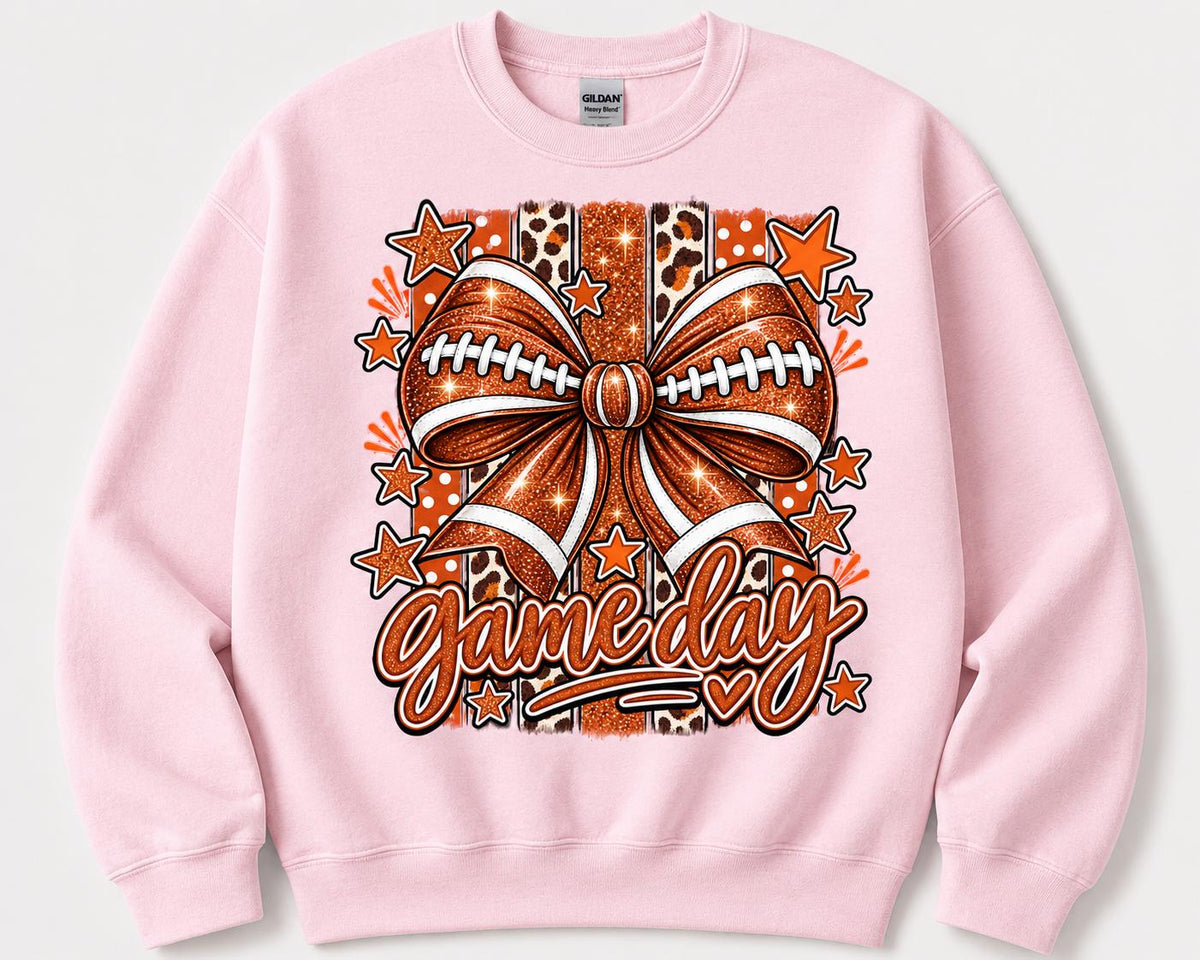Football Mom Sweatshirt, Gildan Coquette Bow Sweatshirt, Glitter Game Day Shirt, image 4