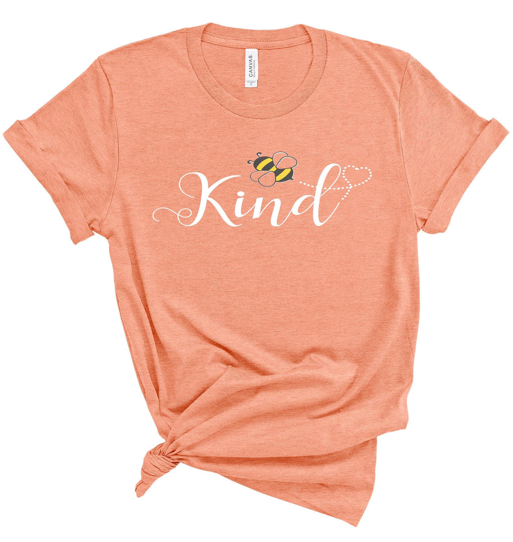 Bee Kind T-Shirt for Women - Cute Honey Bee Print - Kindness Shirt - Soft Cotton image 0