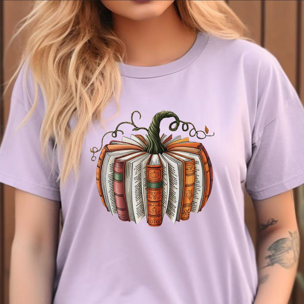 Fall Book Pumpkin Shirt: Halloween Book Lover Tee image 3