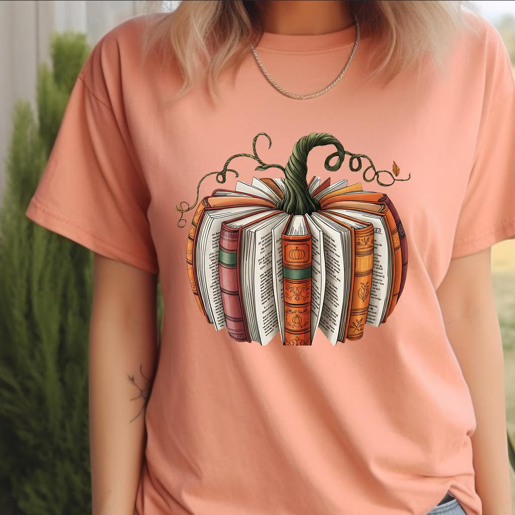 Fall Book Pumpkin Shirt: Halloween Book Lover Tee image 1