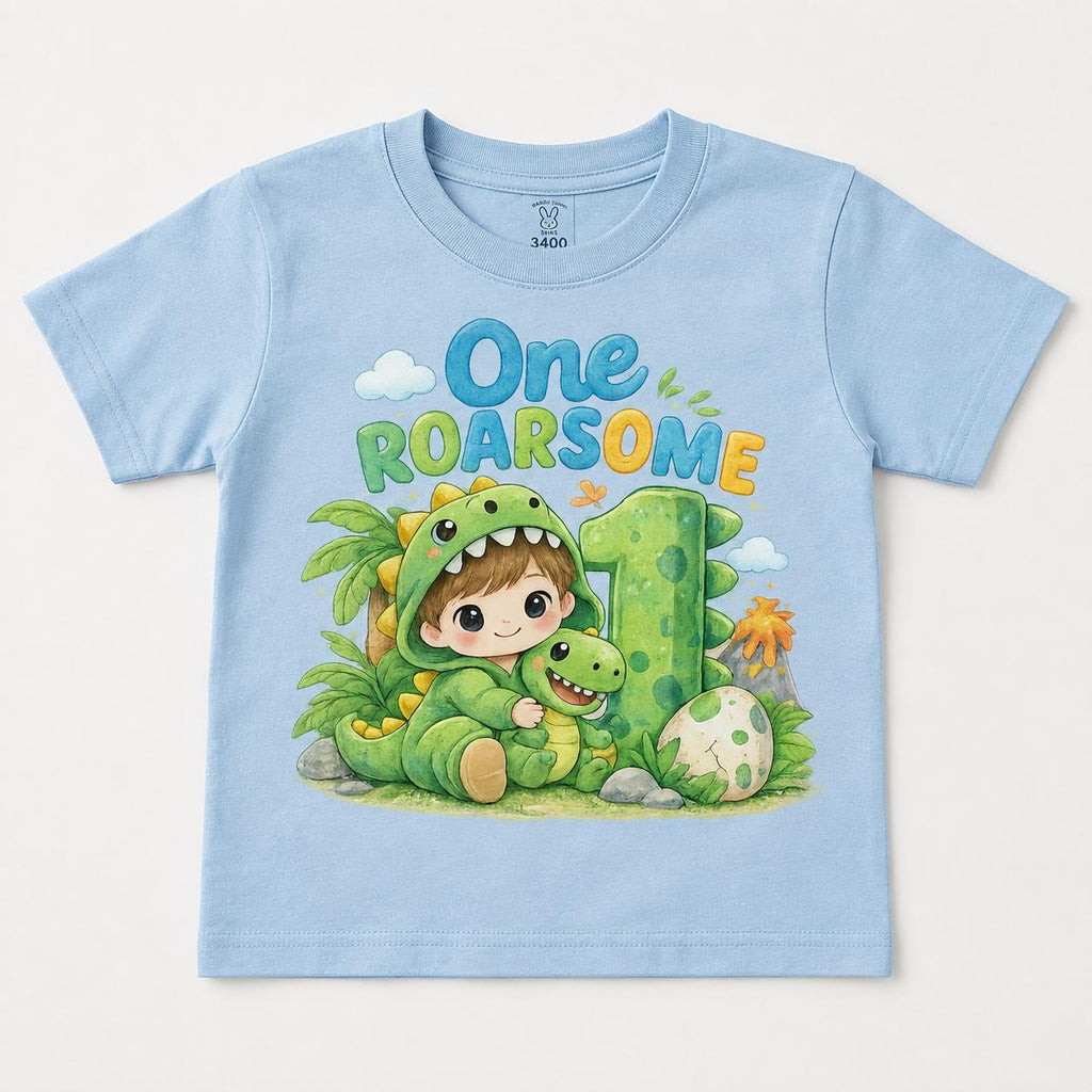 Dinosaur 1st Birthday Shirt, One Roarsome Toddler Tee, First Birthday Boy Shirt, image 2