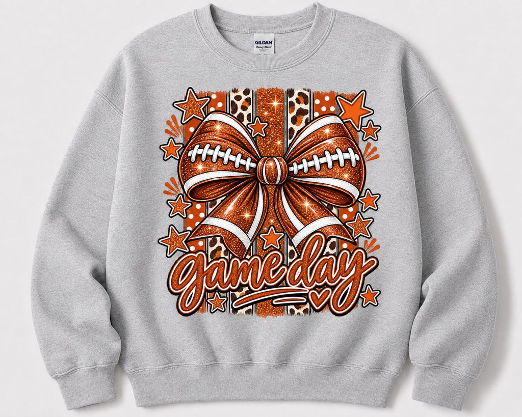 Football Mom Sweatshirt, Gildan Coquette Bow Sweatshirt, Glitter Game Day Shirt, image 7