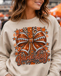 Football Mom Sweatshirt, Gildan Coquette Bow Sweatshirt, Glitter Game Day Shirt, image 0