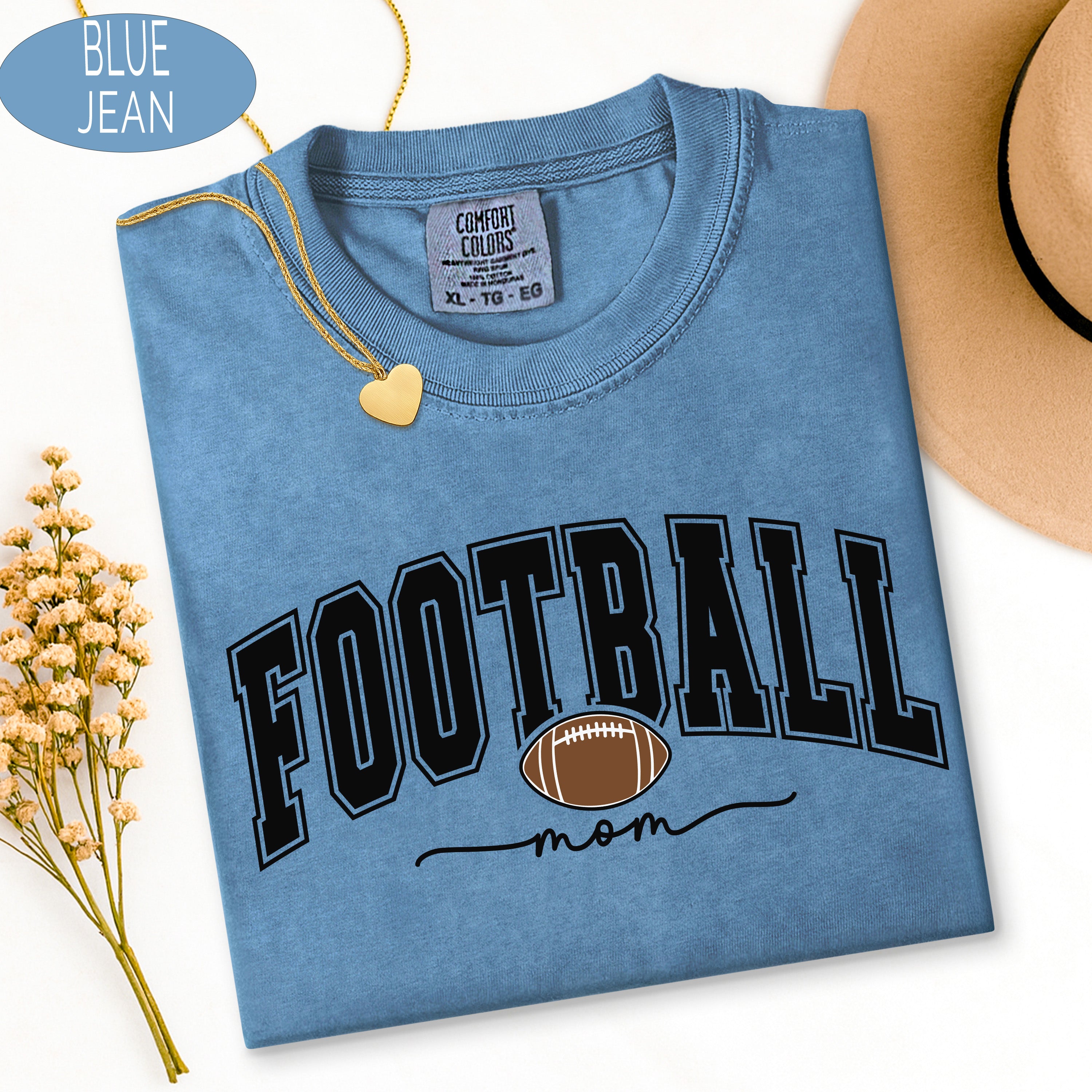 Football Mom Shirt, Personalized Football Mama Tee, Custom Game Day Shirt, Senior Football Mom Gift, Football Grandma Aunt Shirt