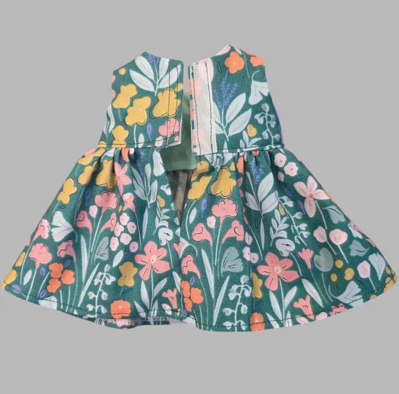 Floral Print Dress for 12 in Doll / Dress for 12-Inch Baby Dolls / 12 in Doll Dress / Dress Dolls / Doll Clothes