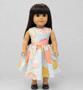 18 Inch Doll Citrus Dress / Pastel Fruit Print Doll Clothes / Handmade Doll Outfit /  Dress For Any 18 in Dolls