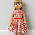 Red - White Gingham Doll dress / 18 in Doll Dress / Gingham 18 in Doll Clothes / Dress for Dolls
