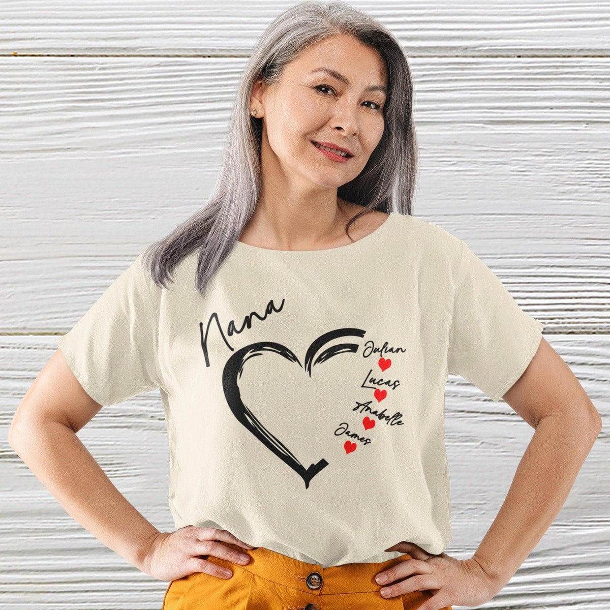Personalized Nana Shirt with Grandkids Names | Custom Grandma Tee | New Nana Gift