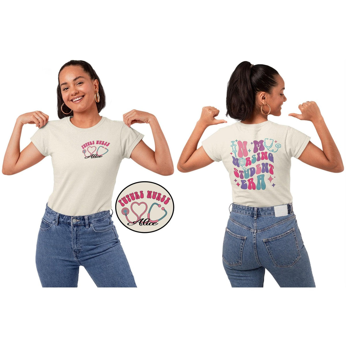 School Nurse Era Shirt – Cute Groovy Nurse T-Shirt, RN Nurse Shirt for Work, Nursing School Tee, Future Nurse Gift