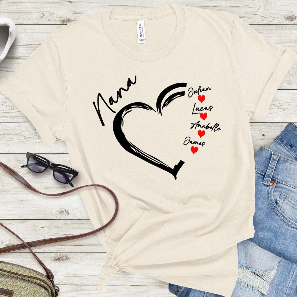 Personalized Nana Shirt with Grandkids Names | Custom Grandma Tee | New Nana Gift