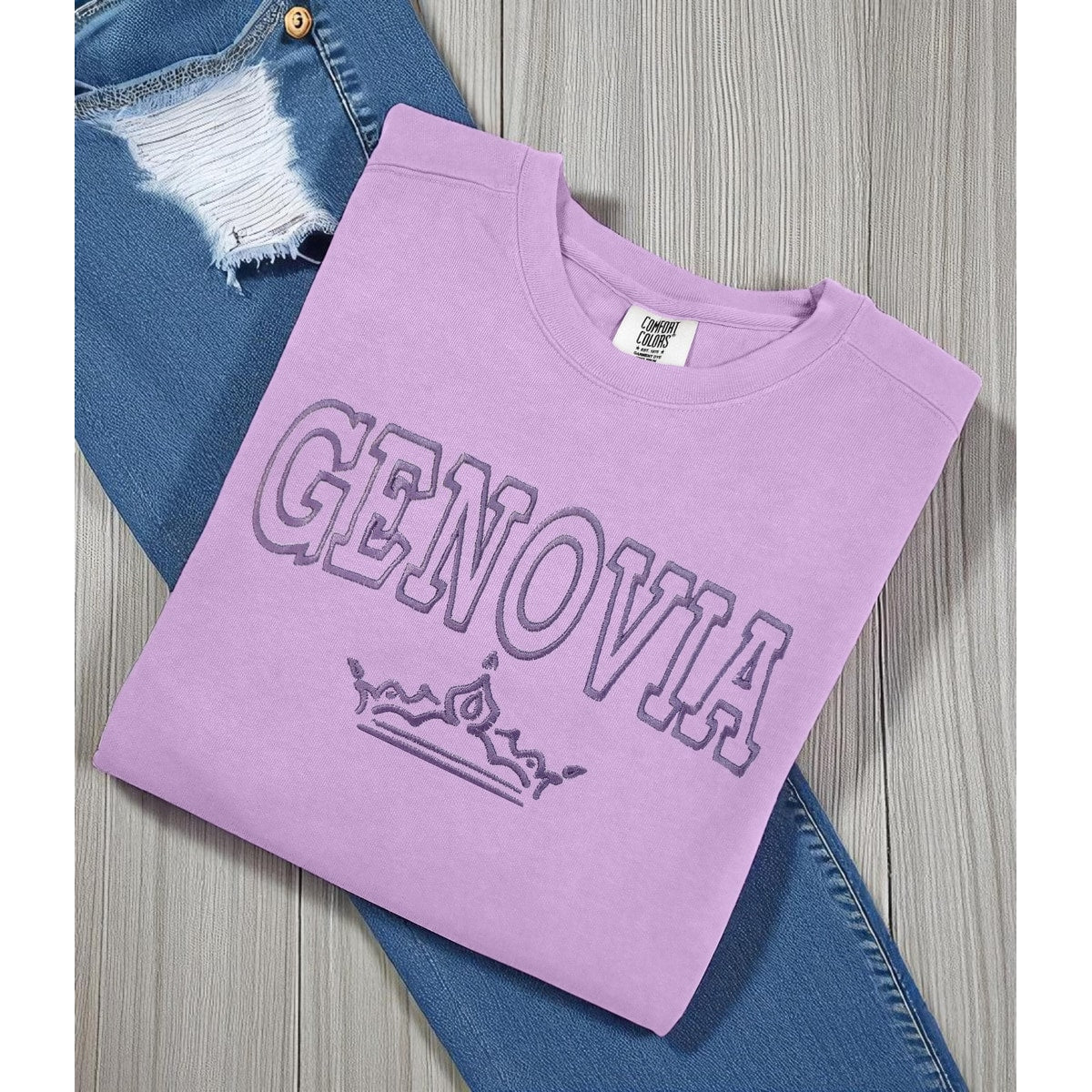 Royal Varsity Embroidered Crewneck, Princess Inspired College shirt, Cozy Comfort Colors Style Shirt, Bookish Movie Fan Gift