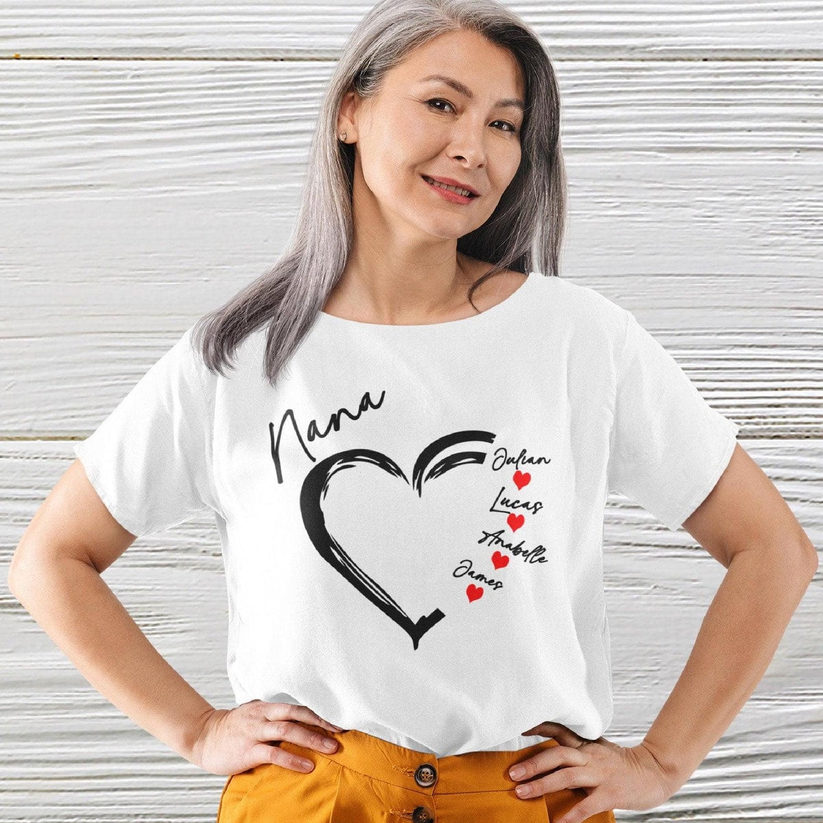 Personalized Nana Shirt with Grandkids Names | Custom Grandma Tee | New Nana Gift