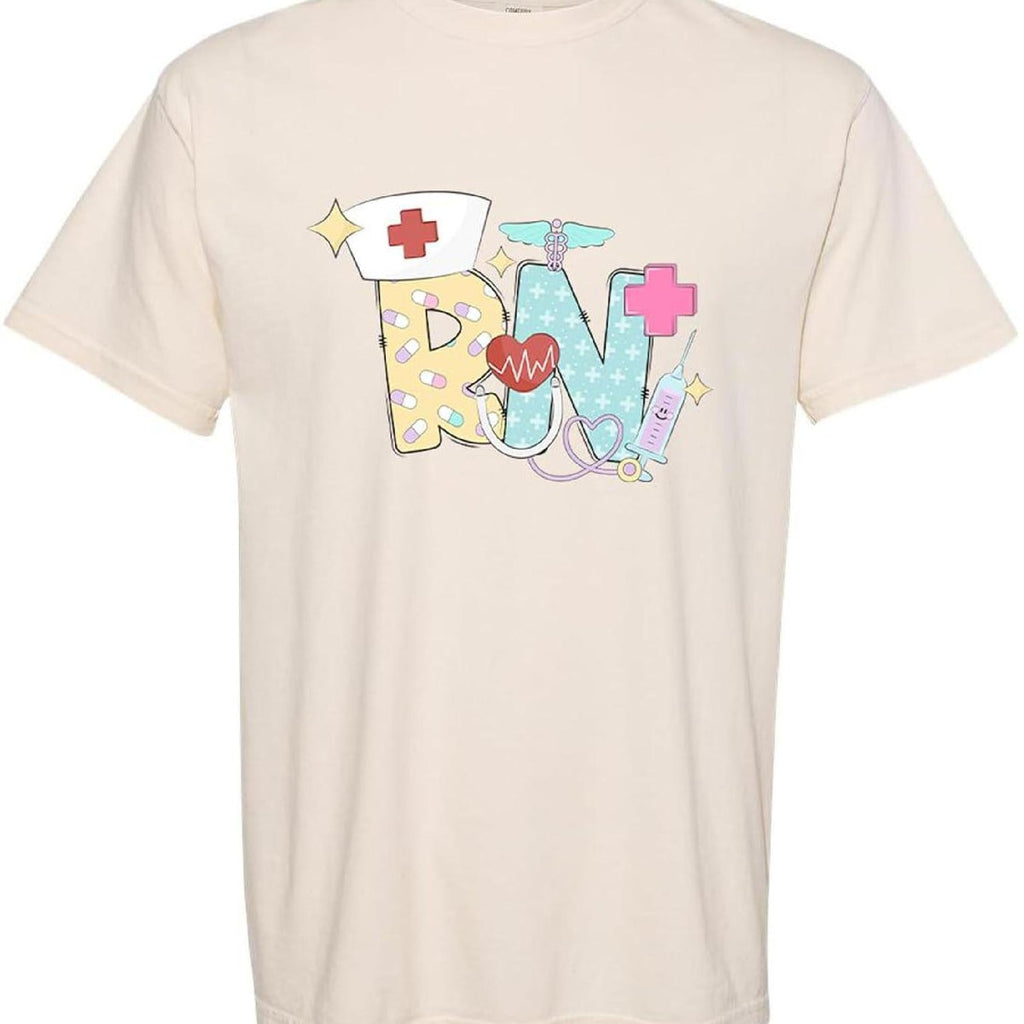 Registered Nurse RN Shirt – Groovy Medical Symbols, Nursing Pride Tee