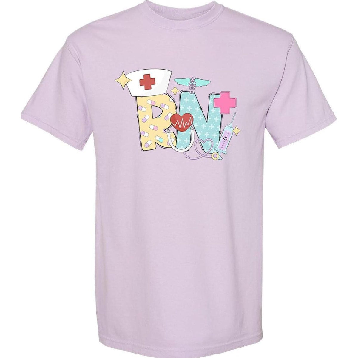 Registered Nurse RN Shirt – Groovy Medical Symbols, Nursing Pride Tee