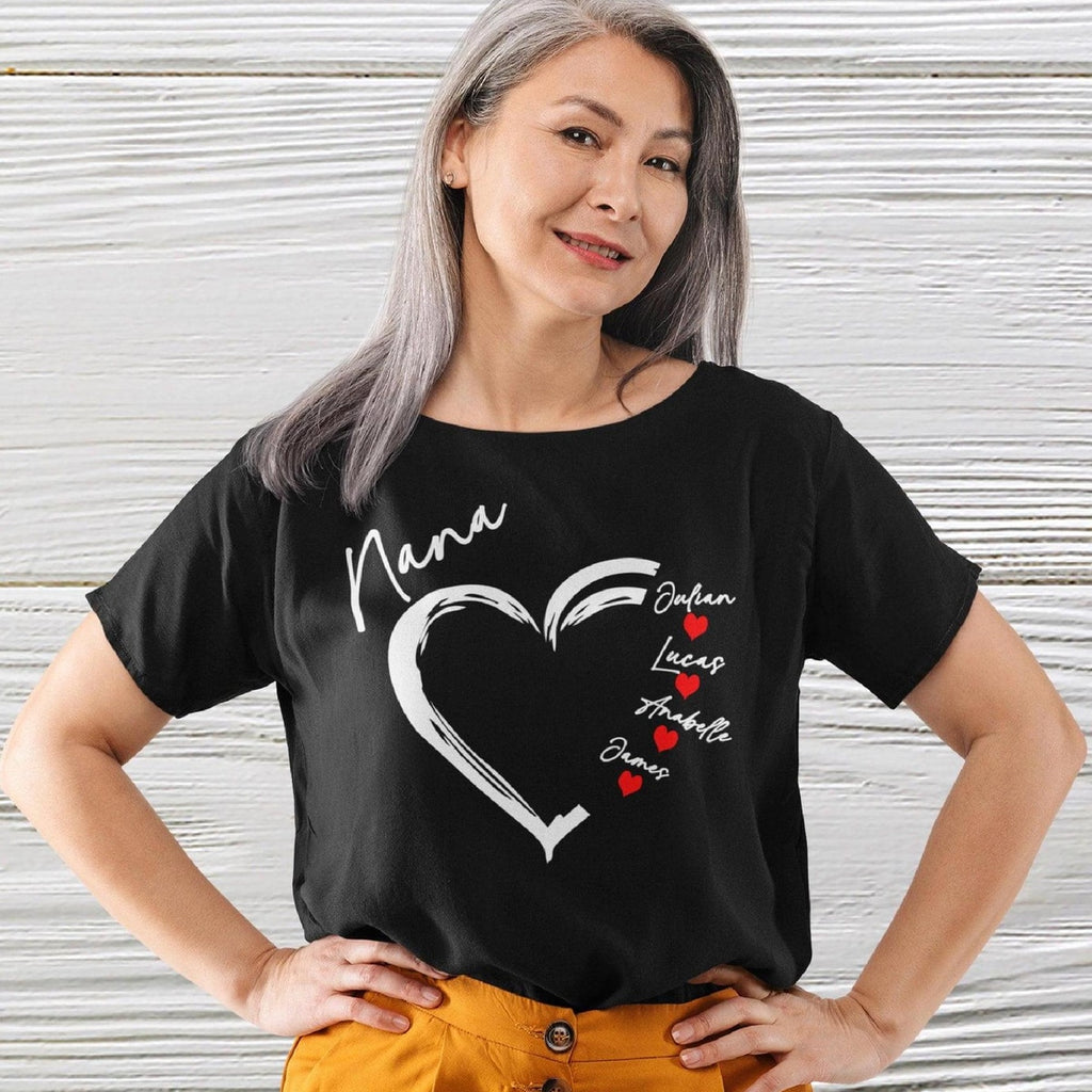 Personalized Nana Shirt with Grandkids Names | Custom Grandma Tee | New Nana Gift