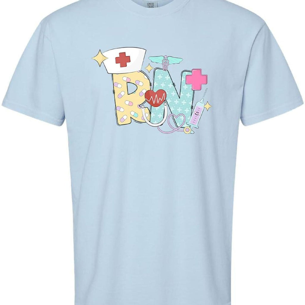 Registered Nurse RN Shirt – Groovy Medical Symbols, Nursing Pride Tee
