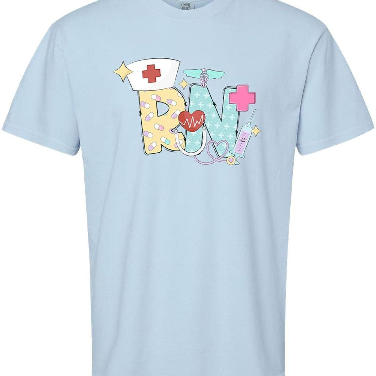 Registered Nurse RN Shirt – Groovy Medical Symbols, Nursing Pride Tee