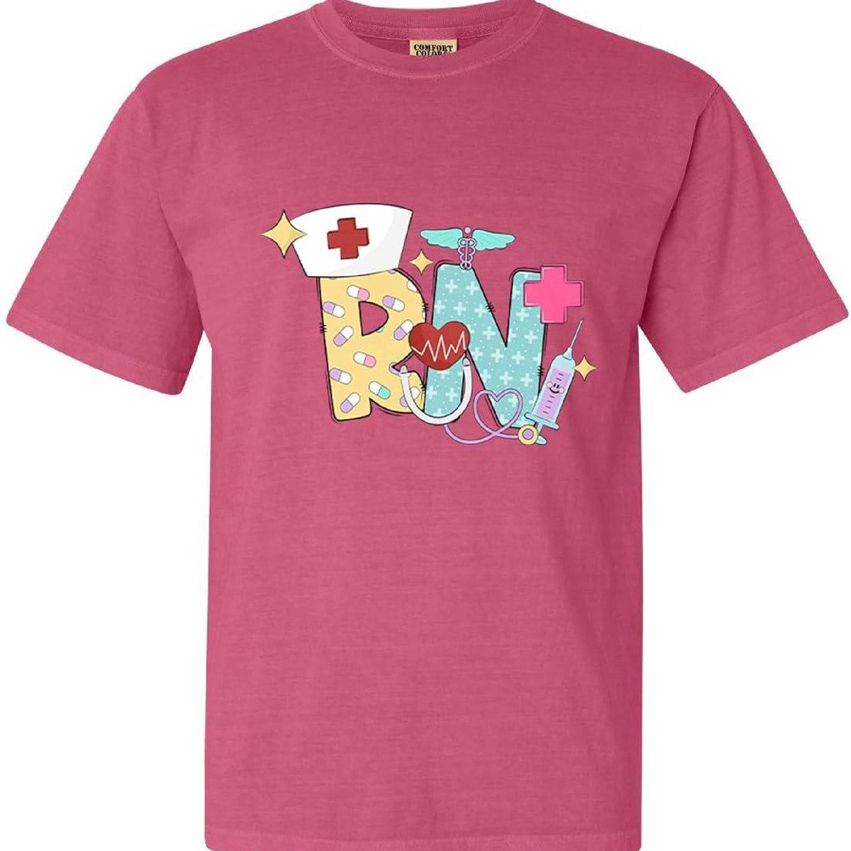 Registered Nurse RN Shirt – Groovy Medical Symbols, Nursing Pride Tee
