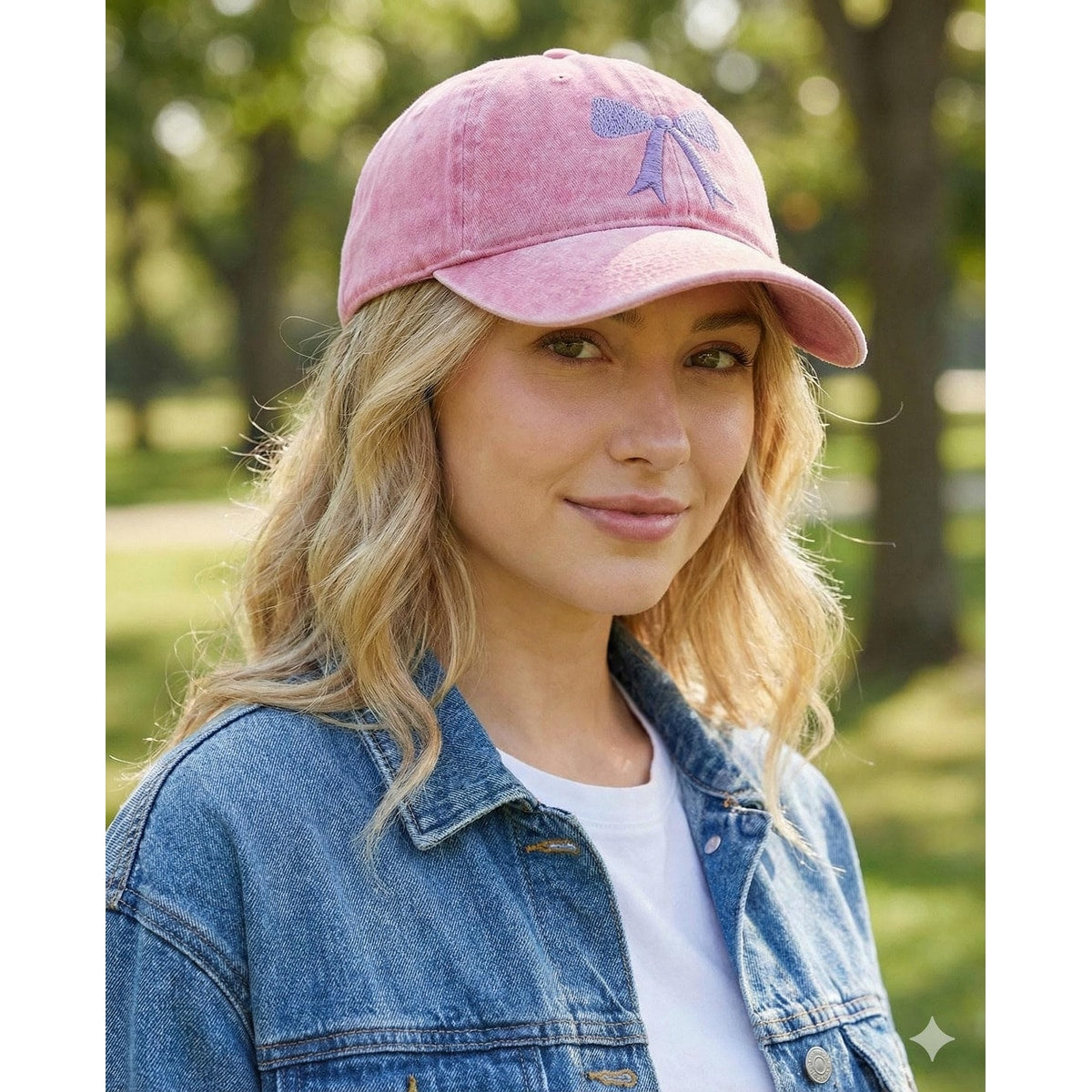 Coquette Bow Embroidered Baseball Cap | Customizable Girly Dad Hat